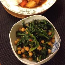 超快:鹰嘴豆炒菠菜 Garlic Chickpea&Spinach