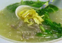 鸡毛菜肉丝汤