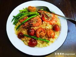 芦笋煎虾couscous