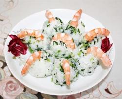 大虾菠菜饭团