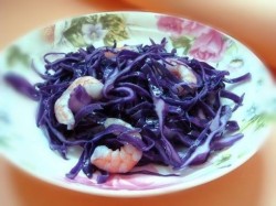 紫甘蓝炒虾仁