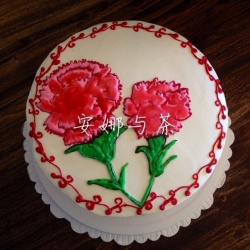 康乃馨手绘蛋糕