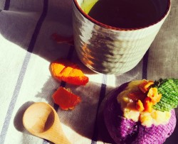 紫薯豌豆茶巾绞
