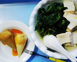 瘦身清肠汤丨野茼蒿豆腐汤&粽子 · 圆满素食