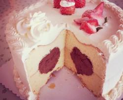 爱心夹心奶油蛋糕—给女儿的周岁生日蛋糕