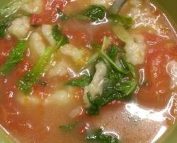 鲜美的西红柿青菜疙瘩汤