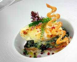 焗烤水煮蛋配菠菜吐司-Poached and gratinated eggs with spinach