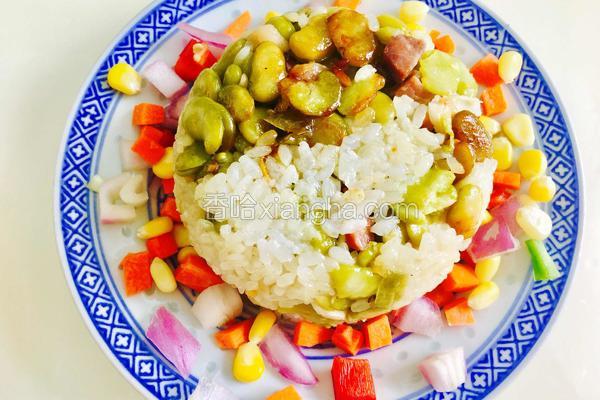 青蚕豆焖糯米饭