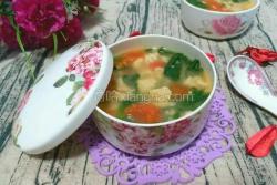西红柿小白菜疙瘩汤