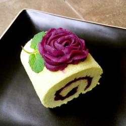 鲜薄荷紫薯蛋糕卷