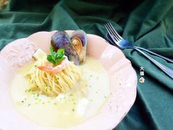 海鲜南瓜天使面汤