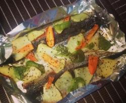 烤蔬菜秋刀鱼