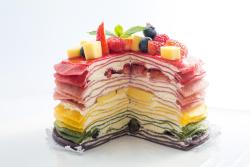无添加色素彩虹千层蛋糕 彩虹蛋糕  彩虹可丽饼