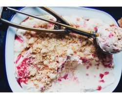 树莓饼干碎冰淇淋