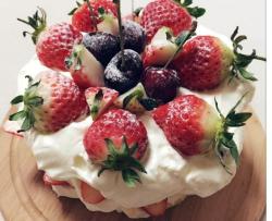 裸蛋糕-奶油草莓乳酪蛋糕