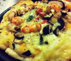 鲜虾菇菇披萨