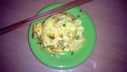 儿子做的omelette
