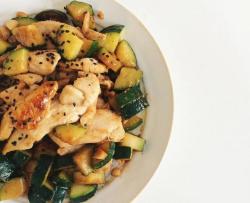 照烧鸡肉配西葫芦Teriyaki Chicken with Zucchini