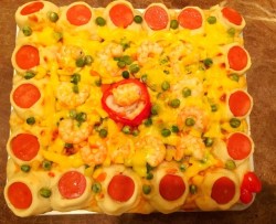 彩豆鲜虾披萨