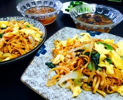 小油菜蛋炒面