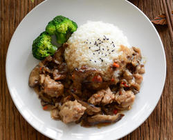 香菇炖鸡盖浇饭