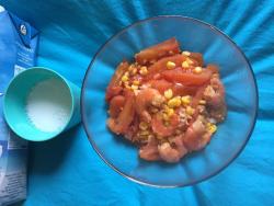 番茄玉米鲜虾汤饭