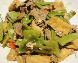 四季豆牛肉炸豆泡