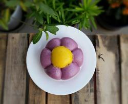 南瓜紫薯花朵发糕