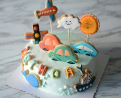 海陆空糖霜饼干装饰蛋糕