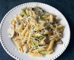 鸡肉蘑菇芦笋意大利尖面
Penne with Chicken, Asparagus and Mushroom