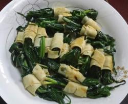 豆皮卷韭菜