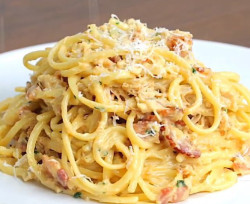 Rost Chicken Carbonara 烤鸡奶油培根意面