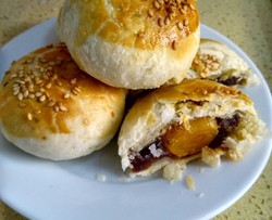 咸蛋黄豆沙松饼