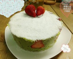 草莓红豆抹茶冻芝士蛋糕