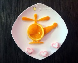 橙子水果拼盘—直升机