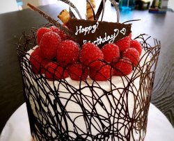 蕾丝巧克力装饰蛋糕lace chocolate decorated cake