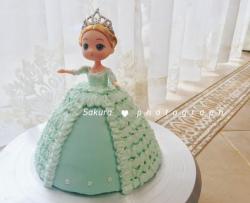小清新公主芭比蛋糕