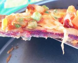飞饼底紫薯夹馅简易杂蔬披萨