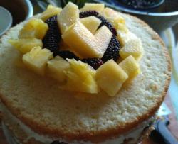 自制创意桑葚菠萝水果蛋糕
