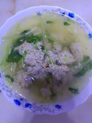小白菜肉丸汤