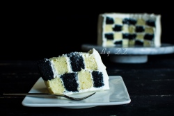 黑白棋格奶油蛋糕