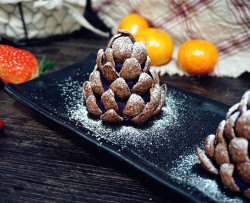 迎接圣诞,做一个可以吃的紫薯松果——健康美味