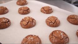 巧克力布朗尼盐之花软曲奇chewy salted chocolate brownie cookies