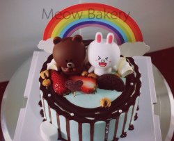 轻松熊可妮兔卡通主题生日蛋糕