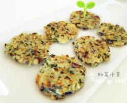 宝宝辅食:彩蔬小米饼—一站式解决宝宝吃饭和吃蔬菜的问题12M