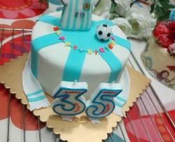 阿根廷主题翻糖蛋糕给LG的生日礼物