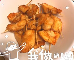 烤牙签鸡肉串、烤香菇