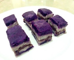 紫薯香芋红豆糕