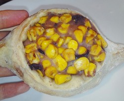 手握椰香脆烤玉米开口饼