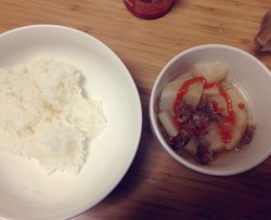 牛筋萝卜+米饭